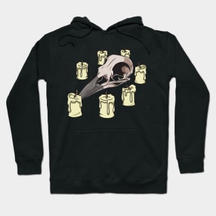 Skulls and candles - Gothic crow skull Hoodie
